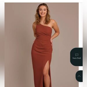 David’s Bridal Bridesmaid Dress in Cinnamon stretch crepe